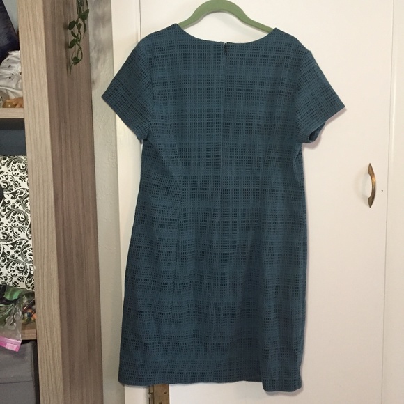 Sharagano Plaid Sheath Dress Blue Black 12P - Picture 4 of 5
